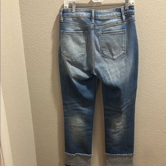 KanCan Blue Ankle Cropped Jeans with Distressed Details - Picture 4 of 4